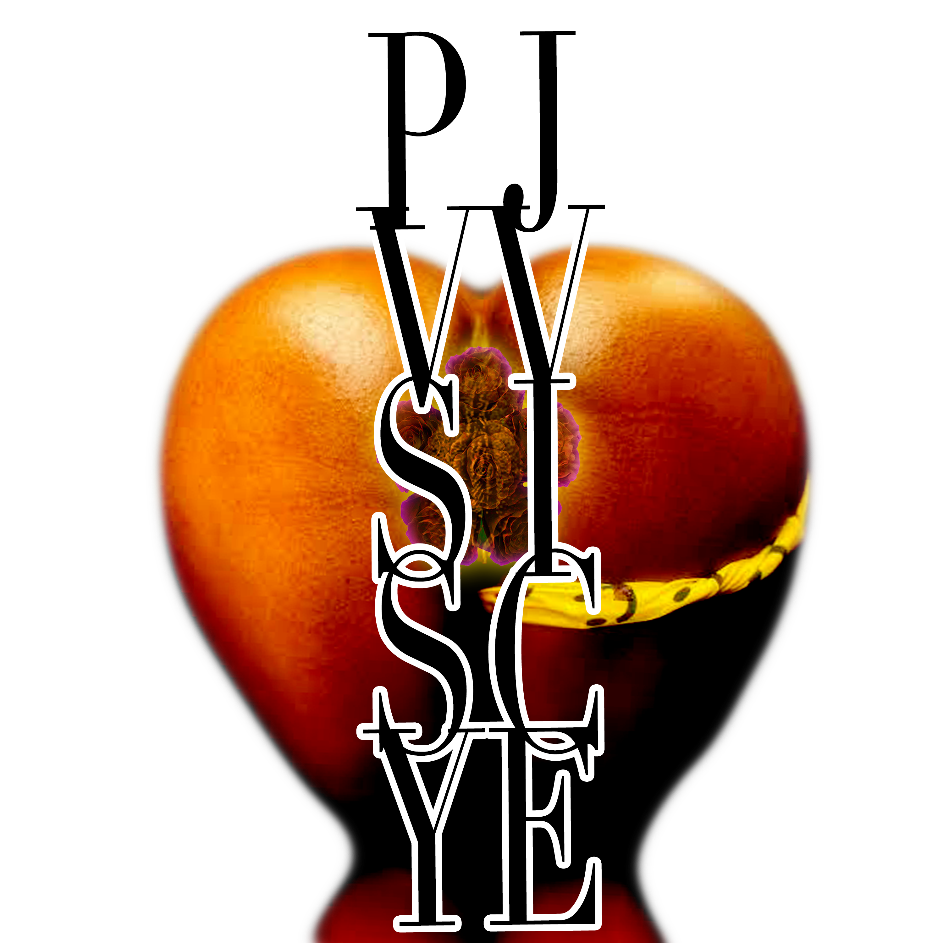 PVSSY JVICE stacked peach monogram mark